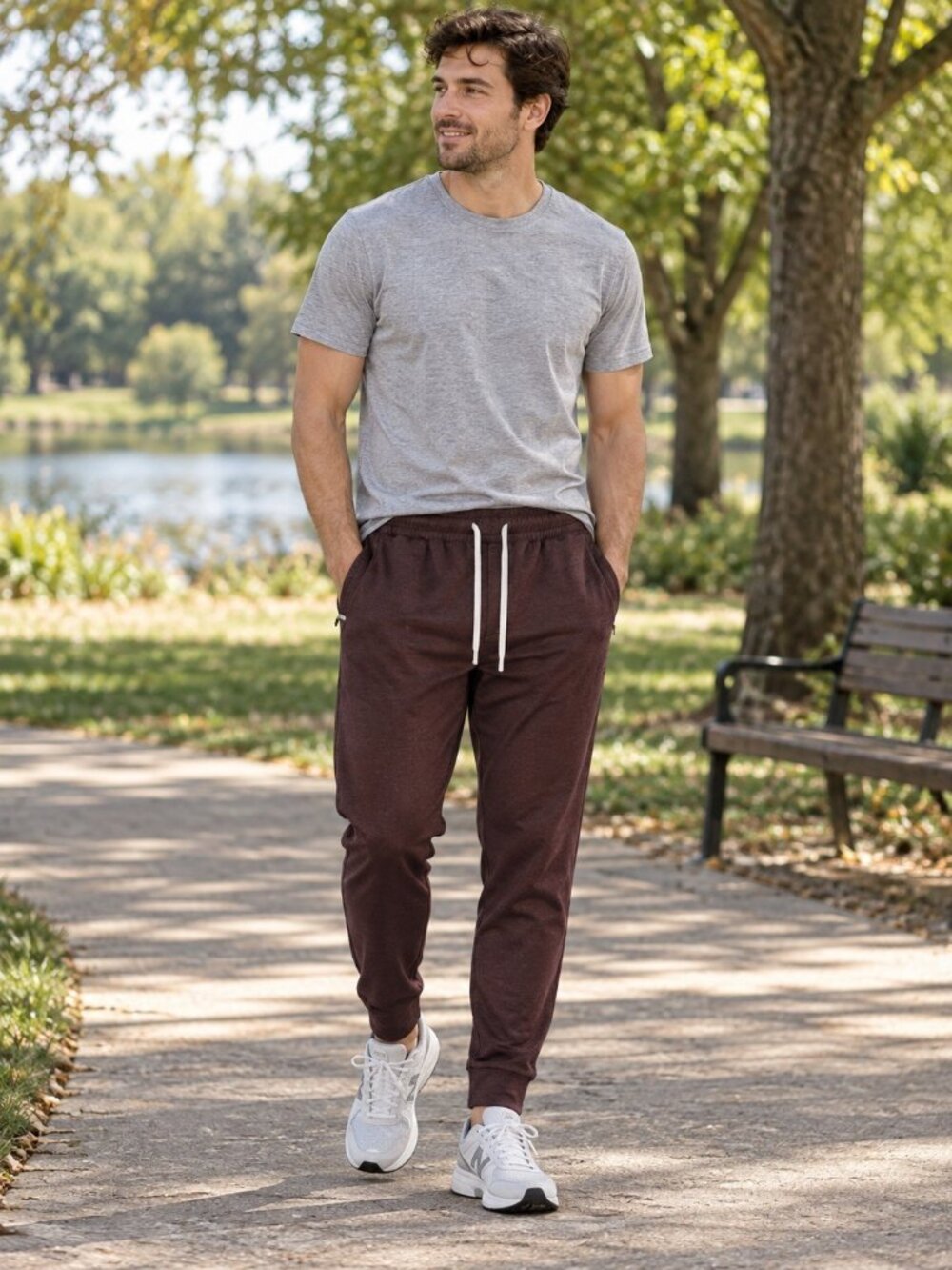 Vuori Sunday Performance Jogger Sweatpants Mens Sz Large Stretch Tapered Maroon